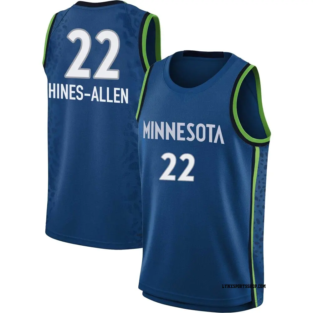 Men's Myisha Hines-Allen ＃22 Explorer Edition Victory Blue Minnesota Lynx 2021 Jersey